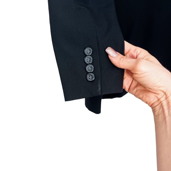 Classiques Entier Black Blazer Size 2 WOOL BLEND Business Casual Career Jacket - Picture 7 of 13